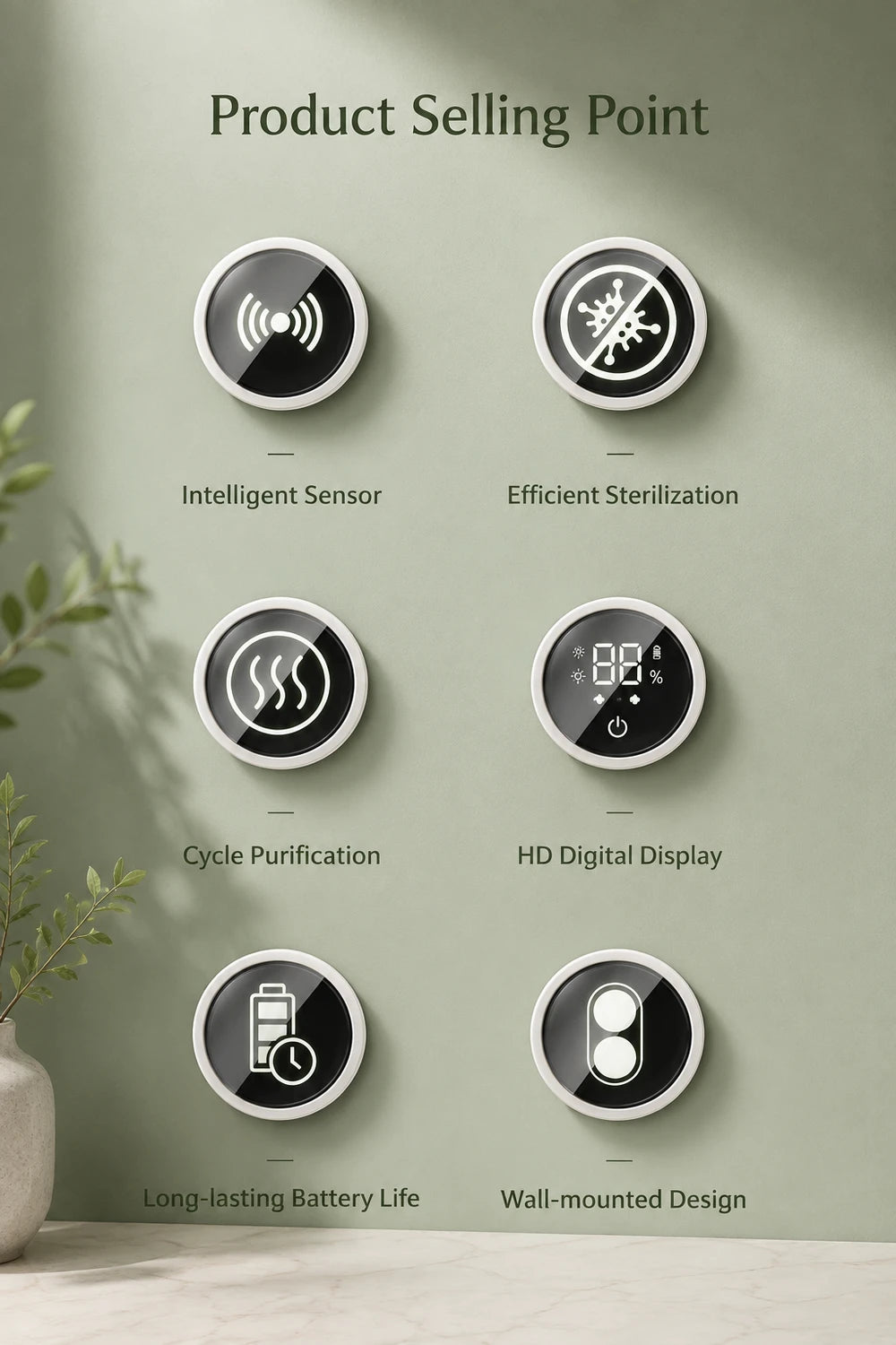 Sarven Living™ UV Toothbrush Care Station