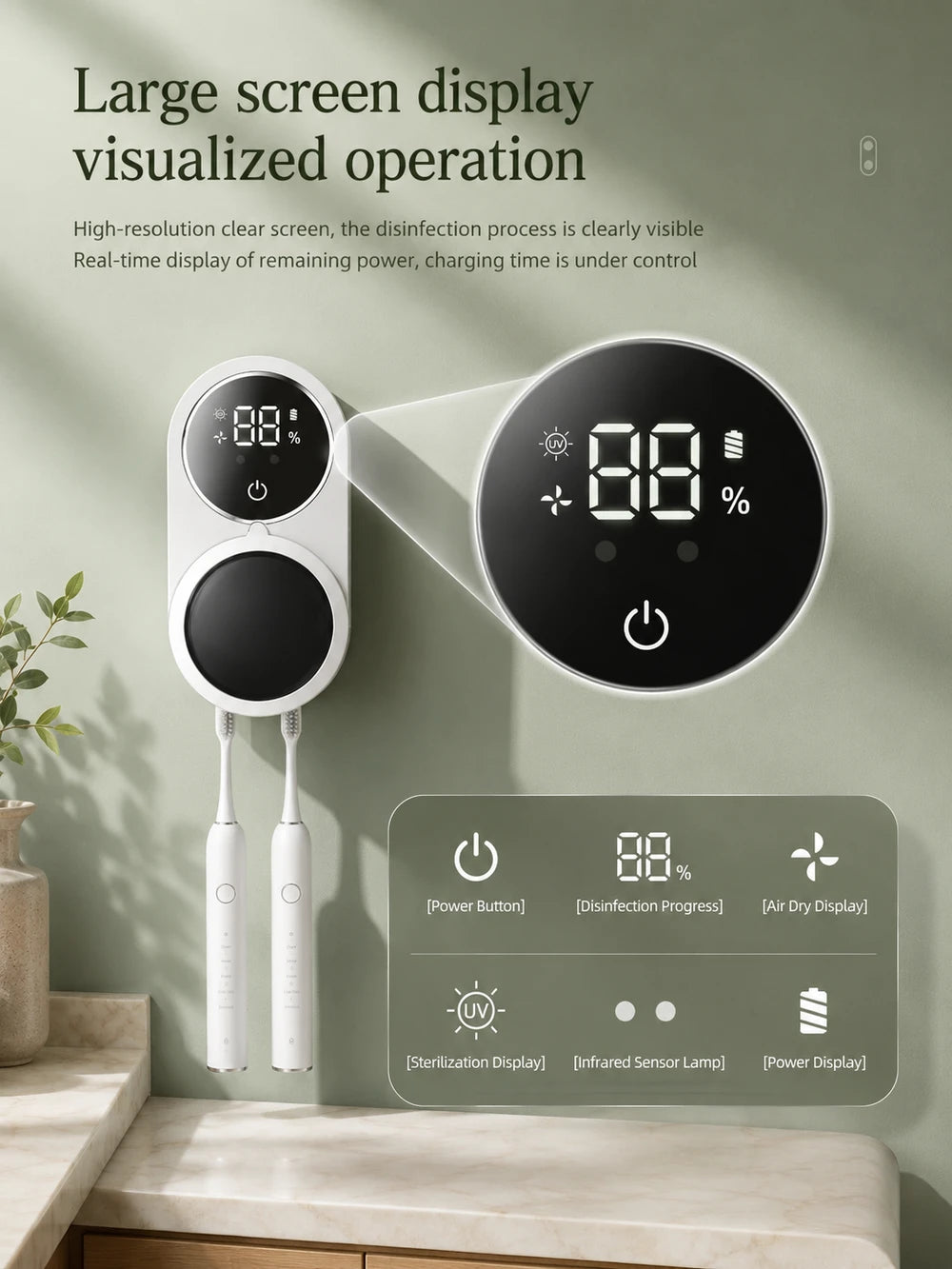 Sarven Living™ UV Toothbrush Care Station