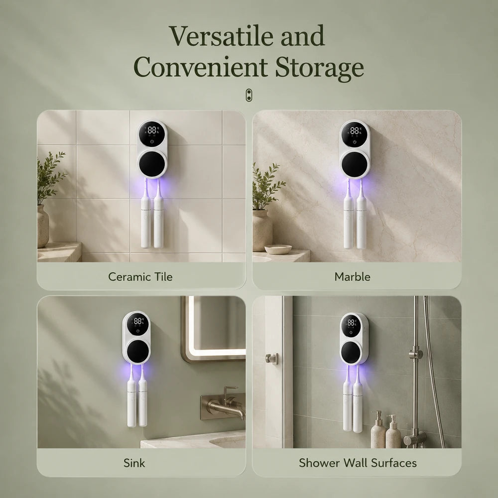 Sarven Living™ UV Toothbrush Care Station