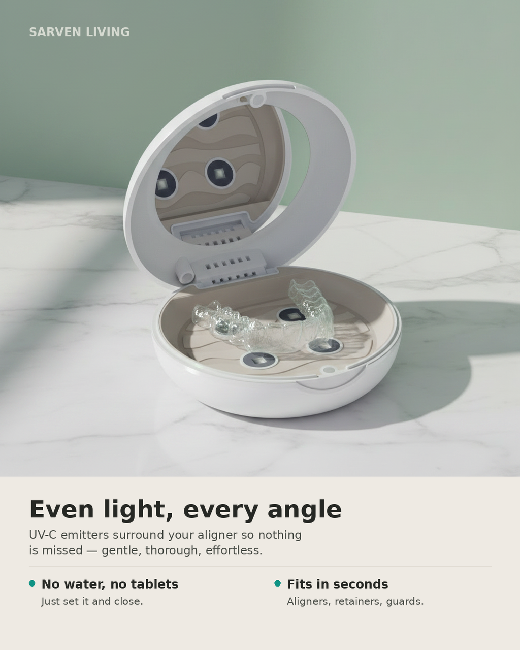 Sarven Living™ Retainer Care Case
