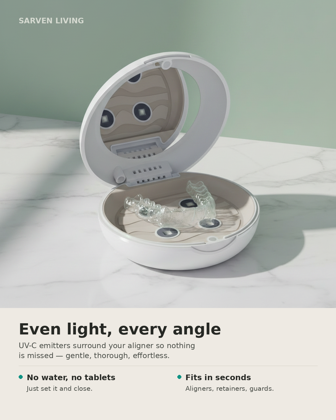 Sarven Living™ Retainer Care Case